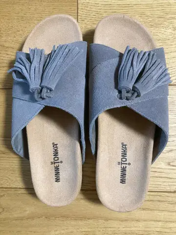 새상품 미네통카 MINNETONKA MILA 프린지 그레이 샌들 26cm