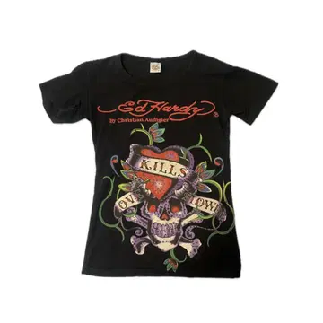 Ed Hardy 에드하디 티셔츠 반팔 큐빅 해골 스컬