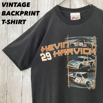 NASCAR 나스카 레이싱 프린트 티셔츠 케빈 하베크 M 블랙 구제 의류