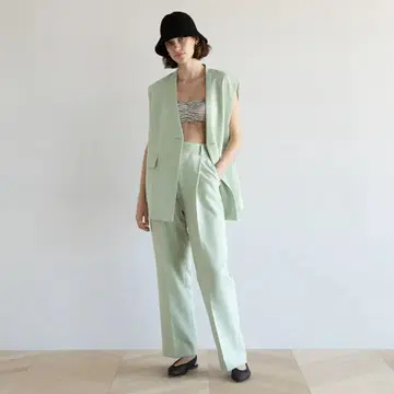 시루무린 SeaRoomLynn 센터 프레스 슬랙스 팬츠