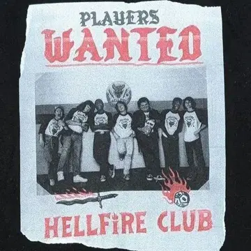 초레어! 스트레인지 싱스 HELLFIRE CLUB 롱 티셔츠