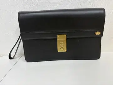 던힐 블랙 가죽 클러치 백