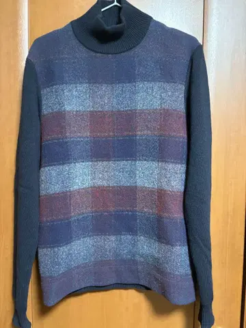 JIL SANDER 질 샌더 13AW 하이넥 체크 니트 스웨터