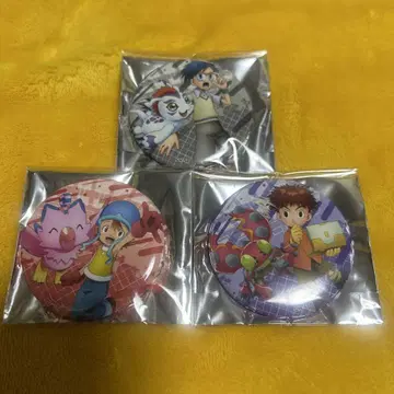 디지몬 어드벤처 캔뱃지 3개 세트