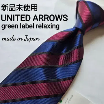 새상품 새상품급 UNITED ARROWS 스트라이프 넥타이 블루 레드