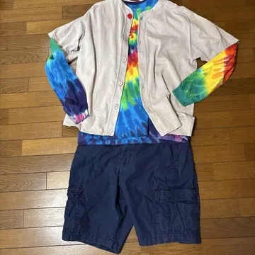 USED POINT 베이지 버튼 반팔 트레이닝복 XL