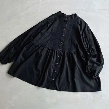 카구레/kagure 핀턱 블라우스 블랙