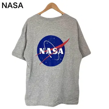 NASA 티셔츠 반팔 빅 로고 백 프린트 남성용 원포인트 그레이