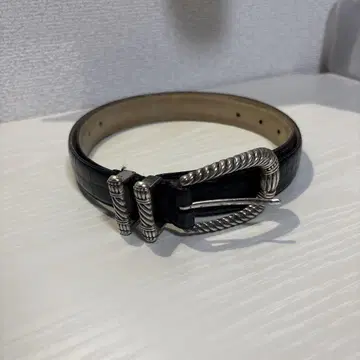 Fossil y2k 크로코 가죽 벨트 블랙 빈티지
