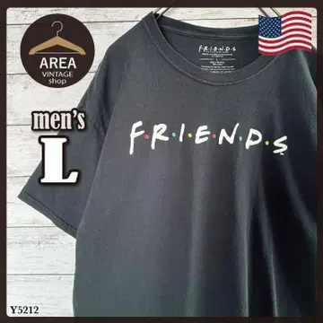 구제 의류 FRIENDS 로고 블랙 티셔츠 L 사이즈