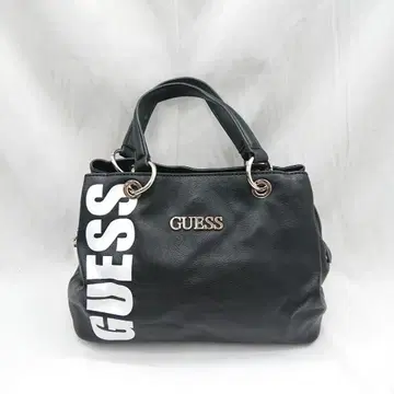GUESS 블랙 로고 핸드백