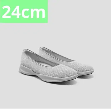 새상품 VIVAIA 비바이아 발수 플랫 슈즈 24cm 실버