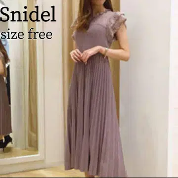 SNIDEL 정원 레이스 니트 원피스 핑크 프리 사이즈