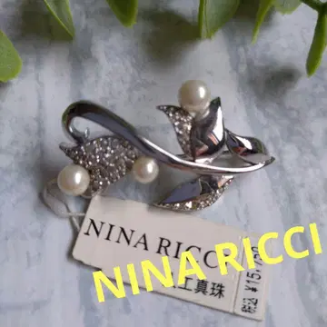 NINA RICCI 브로치 인공 진주 실버 미사용품