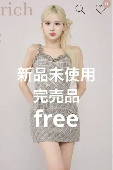 다리치 트위드 체크 리본 미니 원피스 미사용 새상품
