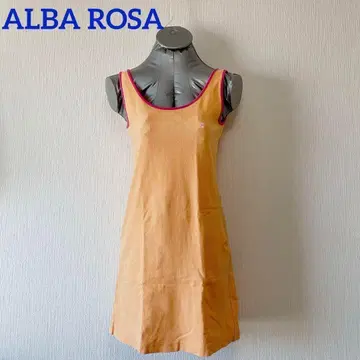 ALBA ROSA 오렌지 슬리브리스 미니 원피스