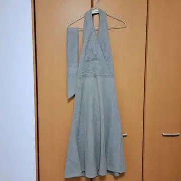 그레이 홀터넥 랩 원피스