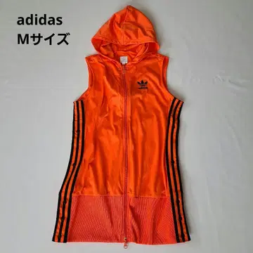 아디다스 아디다스 레어 후드 부착 저지 슬리브리스 오렌지