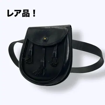 랄프 로렌 354 스포란 미니백 블랙 가죽 프린지
