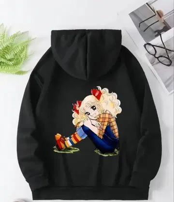 캔디 캔디 후드 후드티 백 프린트 타입 블랙
