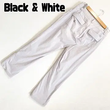Black&White 블랙 앤 화이트 스트레치 팬츠 밑단 지퍼