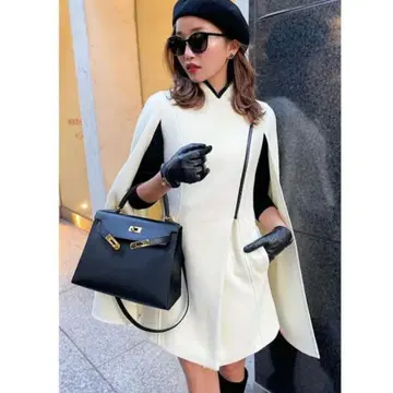 Sheller 셰리에 레이디 울 케이프 코트