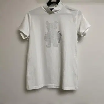캘러웨이 곰 디자인 반팔 셔츠 S 화이트