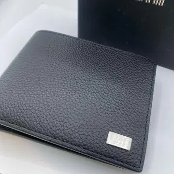 거의 새 상품 dunhill 블랙 접이식 지갑 가죽
