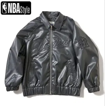 NBAStyle BOS 아플리케 가죽 점퍼 자켓 아우터