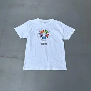 90s Apple YUM. 프린트 명작 반팔 티셔츠 티셔츠 기업