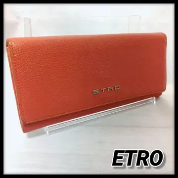 ETRO 밀라노 장지갑 오렌지 가죽