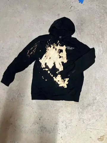 BROTHER MERLE 2XL 블랙 후드티 블리치 가공