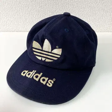 80s 아디다스 캡 트레포일 로고 데상트 제 네이비