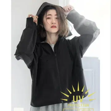 coca UV 차단 래글런 후드티 M 사이즈 블랙