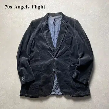 70sAngelsFlight 코듀로이 테일러드 자켓 블랙 코즈 구제 의류