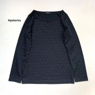 히스테릭스 HYSTERICS 로고 컷 티셔츠 라메 긴팔 블랙