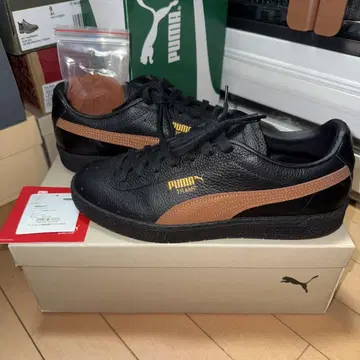미사용 배송비 포함 PUMA TRAMP OG 블랙/브라운 주름 가죽