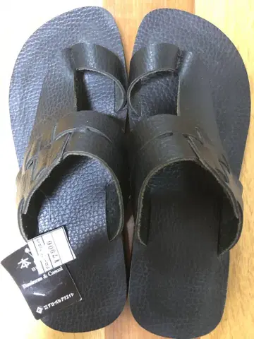 천연 가죽 캐주얼 샌들 블랙 일본제 24cm