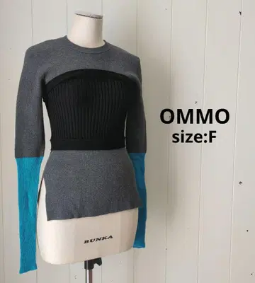 OMMO BUSTER DOCKING KNIT 슬림 니트 상의 그레이