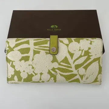 PELLE BORSA 마젠타 보태니컬 무늬 슬림 지갑