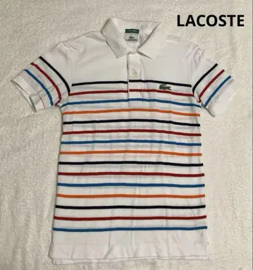 LACOSTE 라코스테 악어 로고 멀티 보더 피케 셔츠 여성용 S