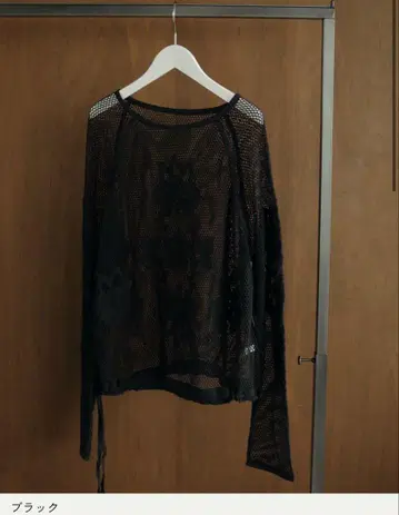 안누크 anuke Embroidery Mesh Tops 블랙