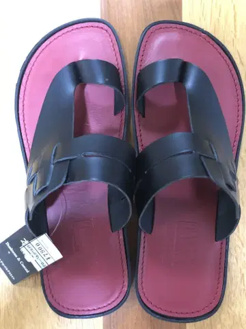 일본제 천연 가죽 플랫 샌들 26cm