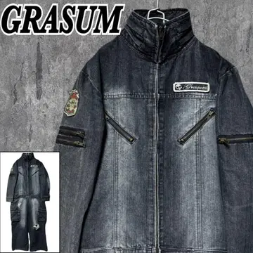 GRASUM 그라솜 데님 올인원 츠나기 점프 수트 자수