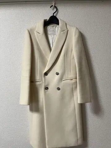 And couture 아이보리 더블 브레스트 체스터 코트
