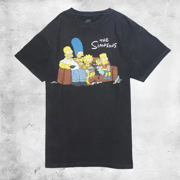 심슨 가족 티셔츠 블랙 M 사이즈 The Simpsons 애니메이션
