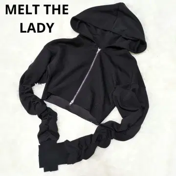 MELT THE LADY 후드티 후디 저지 숏 기장 블랙