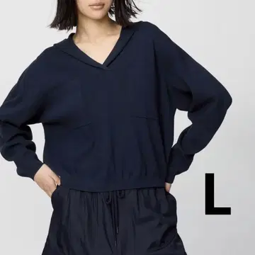 유니클로 : C 릴랙스 후디드 스웨터 네이비