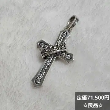 JUSTIN DAVIS CROSS WITH CROWN 펜던트(클리어)