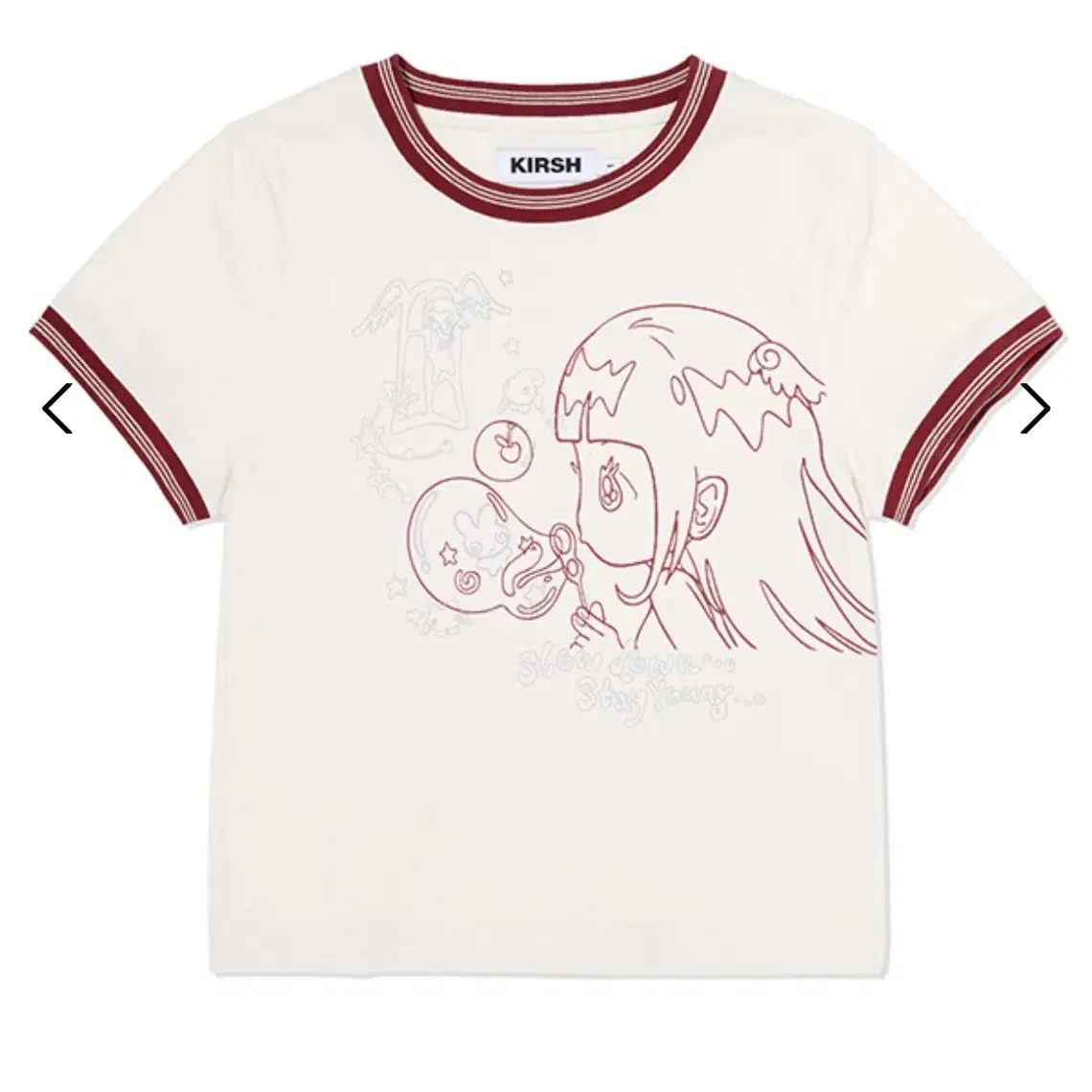 Tシャツ・カットソー [KIRSH] KIRSH X SUNONEBIRD RABBIT CHERRY LOOSE FIT T-SHIRT KIRSH Women's Loose Fit Big Cherry Graphic Short Sleeve T